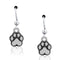 Silver Earrings Sterling Silver Earrings:  Pitter Patter Paws Dainty Heart Dog Paw Print Dangle Earrings JadeMoghul Inc.