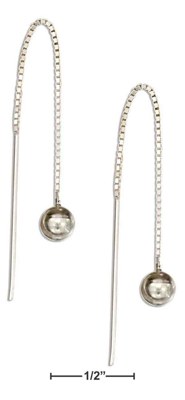 Silver Earrings Sterling Silver Earrings:  Plain Ball Ear Thread Earrings JadeMoghul Inc.