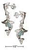 Silver Earrings Sterling Silver Earrings:  Playful Larimar Dolphin Dangle Earrings JadeMoghul Inc.