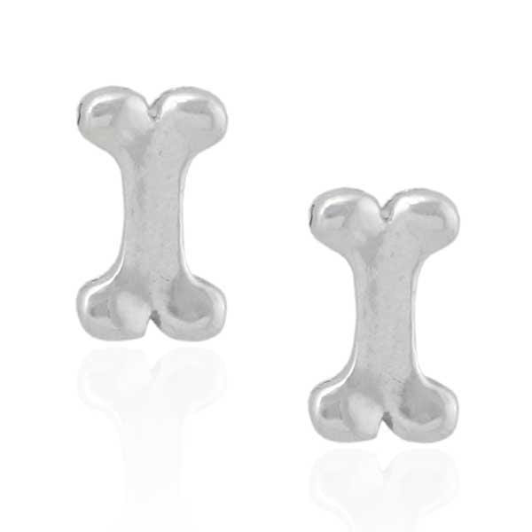 Silver Earrings Sterling Silver Earrings:  Polished Mini Bone Post Earrings JadeMoghul Inc.