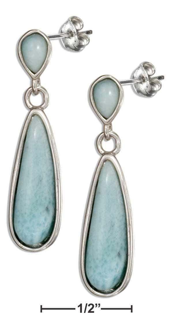 Silver Earrings Sterling Silver Earrings:  Post Dangle Larimar Teardrop Earrings JadeMoghul Inc.