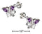 Silver Earrings Sterling Silver Earrings: Purple & Clear Cubic Zirconia Butterfly Post Earrings JadeMoghul