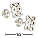 Silver Earrings Sterling Silver Earrings:  Rectangular Celtic Weave Knot Post Earrings JadeMoghul Inc.