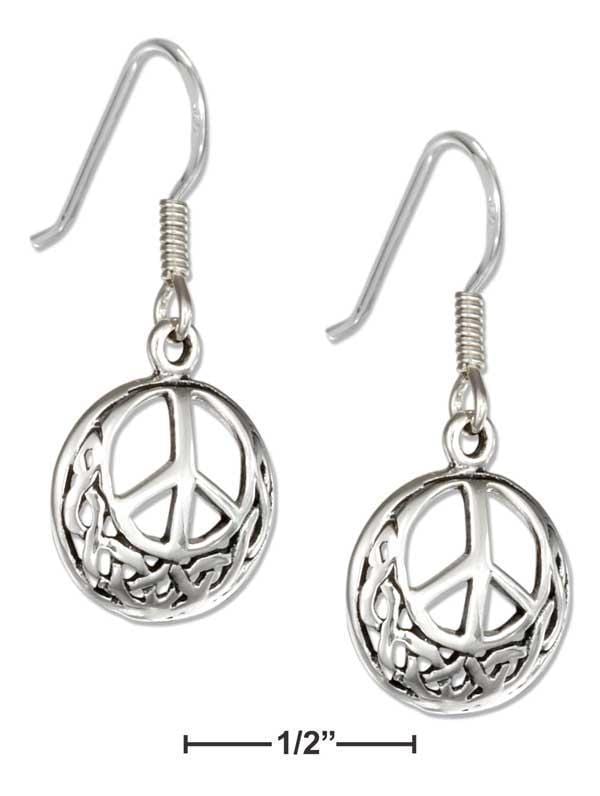 Silver Earrings Sterling Silver Earrings:  Round Celtic Peace Sign Earrings JadeMoghul Inc.