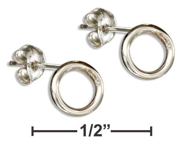 Silver Earrings Sterling Silver Earrings:  Round Open Circle Post Earrings JadeMoghul Inc.