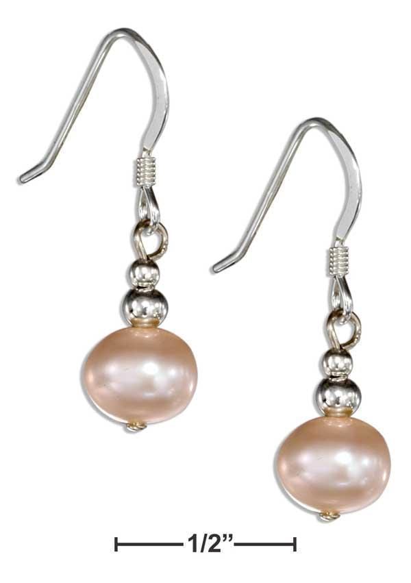 Silver Earrings Sterling Silver Earrings: Round Pink Fresh Water Cultured Pearl Earrings JadeMoghul
