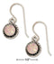 Silver Earrings Sterling Silver Earrings: Round Pink Synthetic Opal Earrings With Roped Frame JadeMoghul