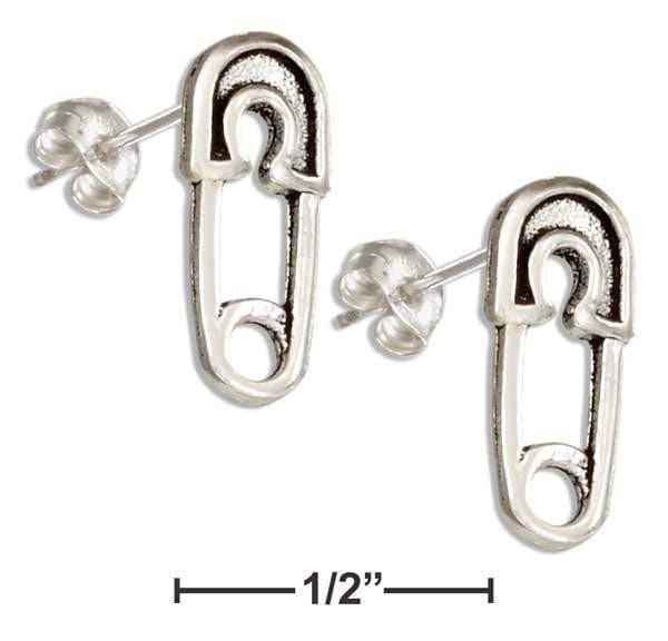 Silver Earrings Sterling Silver Earrings:  Safety Pin Post Earrings JadeMoghul Inc.