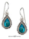 Silver Earrings Sterling Silver Earrings: Scallop And Beaded Edge Simulated Turquoise Teardrop Earrings JadeMoghul