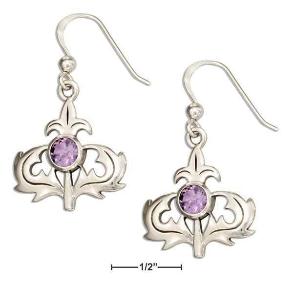 Silver Earrings Sterling Silver Earrings:  Scottish Thistle Earrings With Amethyst JadeMoghul Inc.