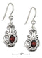 Silver Earrings Sterling Silver Earrings: Scrolled Design Oval Garnet Earrings JadeMoghul