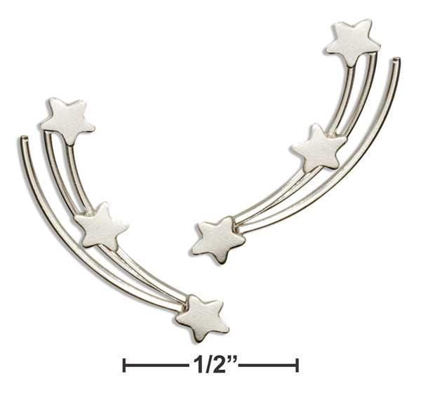 Silver Earrings Sterling Silver Earrings:  Shooting Stars Ear Climber Pin Earrings JadeMoghul Inc.