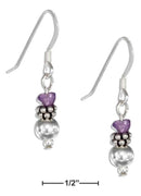 Silver Earrings Sterling Silver Earrings: Silver And Amethyst Beaded Earrings On French Wires JadeMoghul