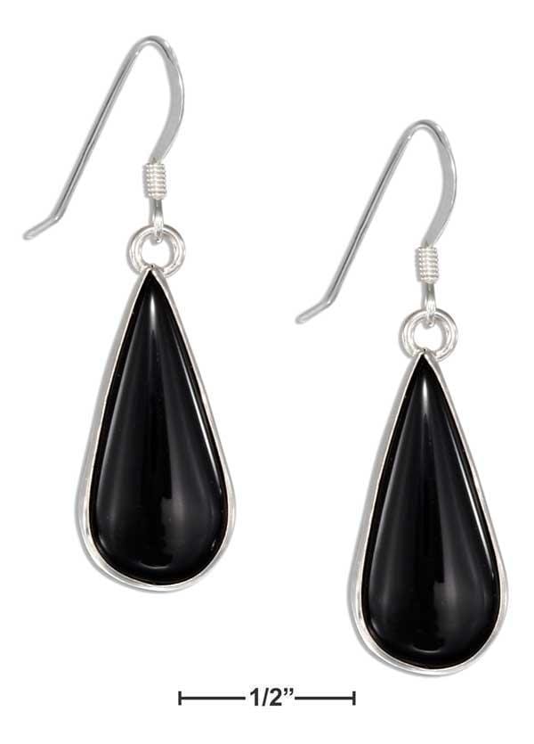 Silver Earrings Sterling Silver Earrings: Simulated Onyx Teardrop Earrings On French Wires JadeMoghul