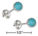 Silver Earrings Sterling Silver Earrings:  Simulated Turquoise Dot Earrings Stainless Steel Posts-nuts JadeMoghul