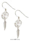 Silver Earrings Sterling Silver Earrings:  Small Dreamcatcher Earrings With Feather JadeMoghul Inc.