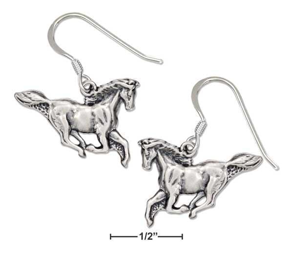 Silver Earrings Sterling Silver Earrings: Small Wild Stallion Horse Earrings JadeMoghul