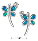 Silver Earrings Sterling Silver Earrings: Synthetic Blue Opal Dragonfly Earrings JadeMoghul