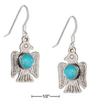 Silver Earrings Sterling Silver Earrings: Thunderbird Earrings With Simulated Turquoise Stone JadeMoghul