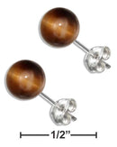 Silver Earrings Sterling Silver Earrings:  Tiger Eye Ball Earrings JadeMoghul Inc.