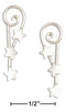 Silver Earrings Sterling Silver Earrings:  Triple Star On Curly Comet Tail Ear Pin Thread Wire Earrings JadeMoghul Inc.