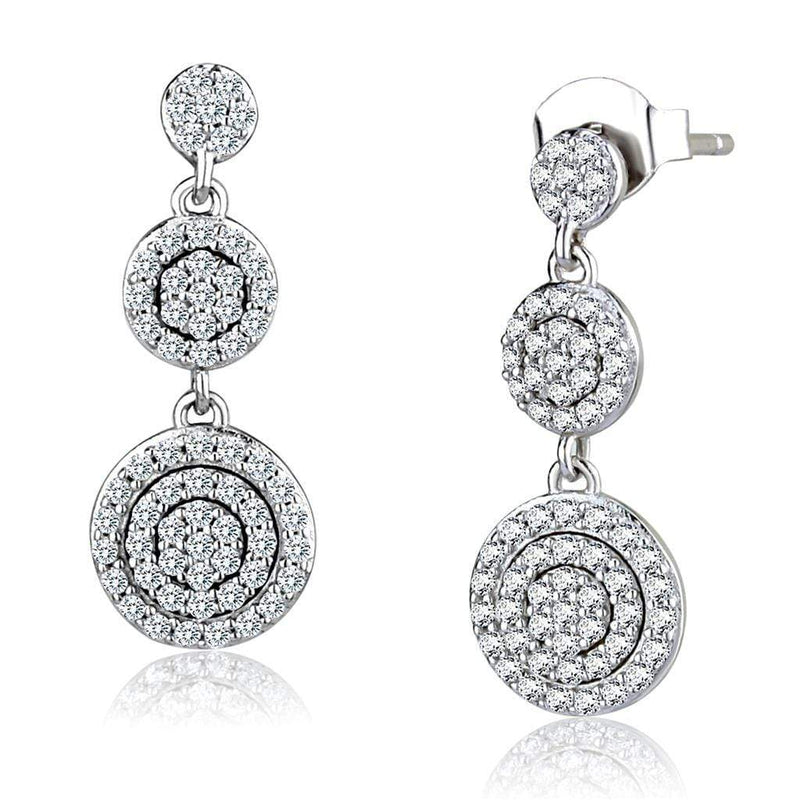 Sterling Silver Earrings TS494 Rhodium 925 Sterling Silver Earrings