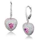 Sterling Silver Earrings TS505 Rhodium 925 Sterling Silver Earrings with CZ