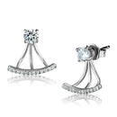 Silver Earrings Sterling Silver Earrings TS512 Rhodium 925 Sterling Silver Earrings Alamode Fashion Jewelry Outlet