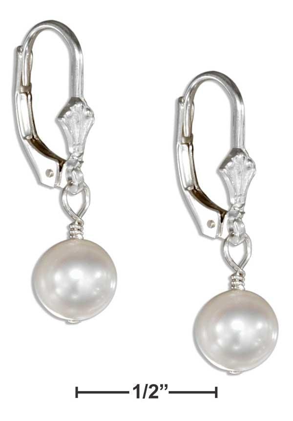 Silver Earrings Sterling Silver Earrings: White Fresh Water Cultured Pearl Drop Earrings On Leverbacks JadeMoghul