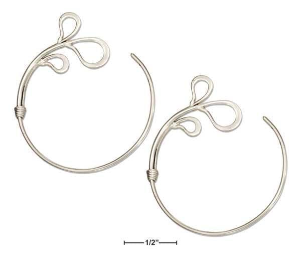 Silver Earrings Sterling Silver Earrings:  Wire Hoop Earrings With Splash JadeMoghul Inc.