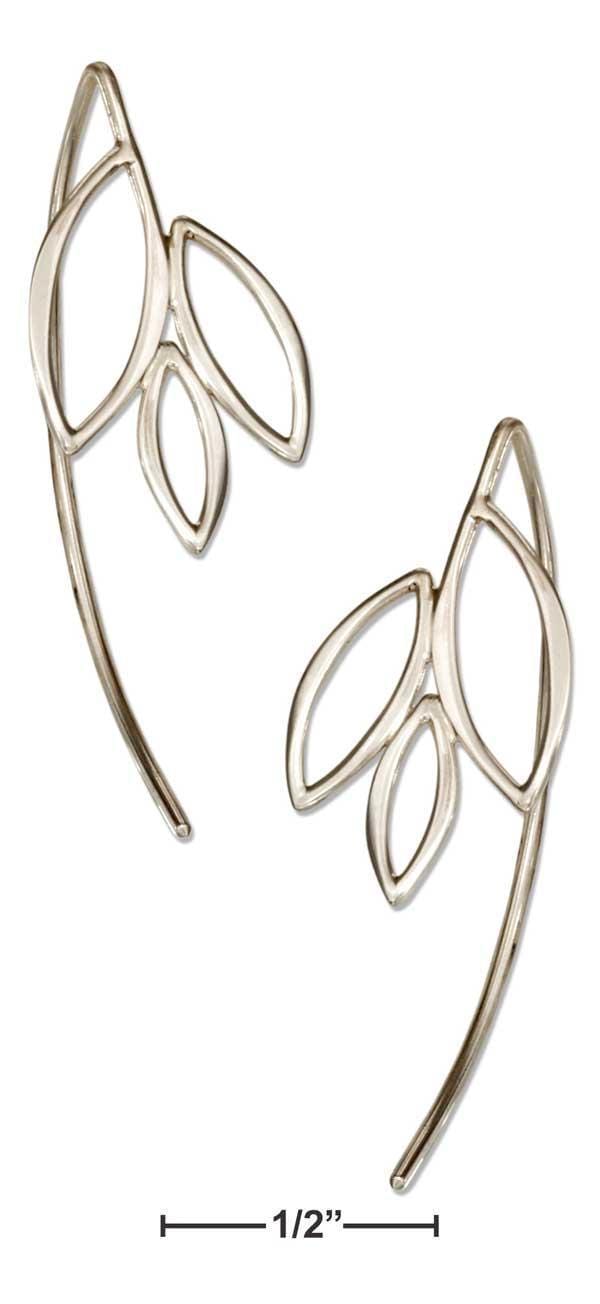 Silver Earrings Sterling Silver Earrings:  Wire Petals Earrings JadeMoghul Inc.