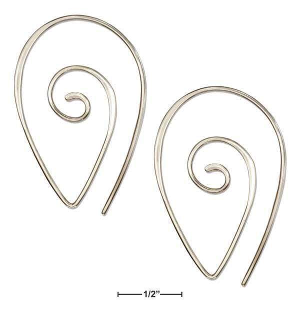 Silver Earrings Sterling Silver Earrings:  Wire Spiral Teardrop Earrings JadeMoghul Inc.