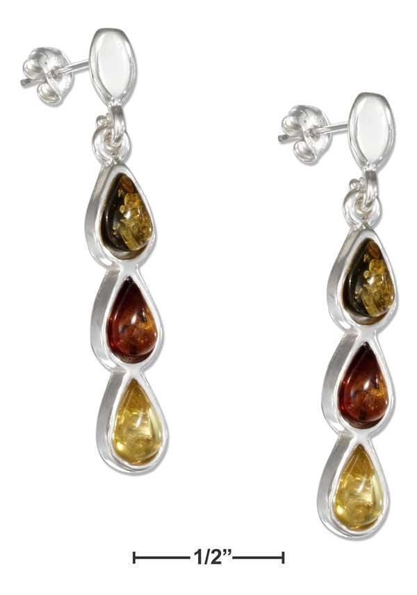 Silver Earrings Sterling Silver Earrings: Yellow, Honey And Green Amber Teardrop Earrings JadeMoghul