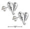 Silver Earrings STERLING SILVER ELEPHANT HEAD POST EARRINGS ON STAINLESS STEEL POSTS AND NUTS JadeMoghul