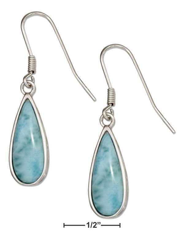 Silver Earrings Sterling Silver Elongated Larimar Teardrop Earrings JadeMoghul Inc.