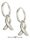 Silver Earrings Sterling Silver Endless Wire Hoop Earrings With Awareness Ribbon JadeMoghul
