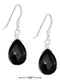 Silver Earrings Sterling Silver Faceted Onyx Teardrop Earrings On French Wires JadeMoghul Inc.