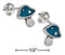 Silver Earrings Sterling Silver Faux Turquoise Mushroom Earrings On Stainless Steel Post/Nuts JadeMoghul Inc.