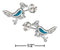 Silver Earrings Sterling Silver Faux Turquoise Road Runner Earrings On Stainless Steel Posts JadeMoghul Inc.