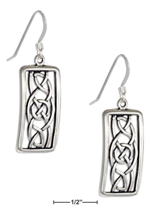 Silver Earrings Sterling Silver Filigree Framed Celtic Knot Earrings On French Wires JadeMoghul Inc.