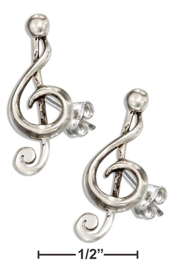 Silver Earrings Sterling Silver G-Clef Earrings JadeMoghul Inc.