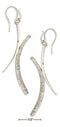 Silver Earrings Sterling Silver Geometric Double Curve Dangle Earrings JadeMoghul