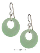 Silver Earrings Sterling Silver Green Sea Glass Nova Donut Dangle Earrings On French Wires JadeMoghul Inc.