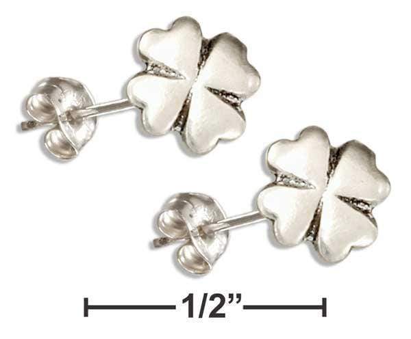 Silver Earrings Sterling Silver High Polish 4 Leaf Clover Post Earrings JadeMoghul Inc.