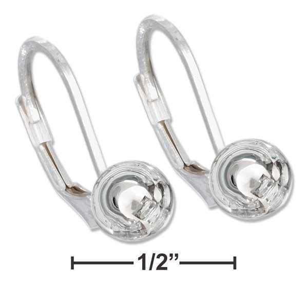 Silver Earrings Sterling Silver High Polish 6MM Stationary Ball Earrings On Leverbacks JadeMoghul Inc.