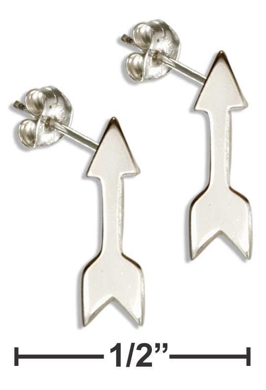 Silver Earrings Sterling Silver High Polish Arrow Post Earrings JadeMoghul Inc.