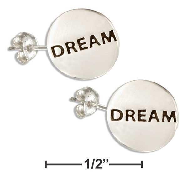 Silver Earrings Sterling Silver High Polish Round "Dream" Post Earrings JadeMoghul Inc.