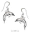 Silver Earrings Sterling Silver High Polish Swimming Dolphin Earrings On French Wires JadeMoghul Inc.