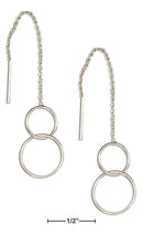 Silver Earrings Sterling Silver Interlocked Small Circles Ear Thread Earrings JadeMoghul Inc.