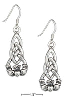 Silver Earrings Sterling Silver Irish Claddagh Earrings With Celtic Knots JadeMoghul Inc.